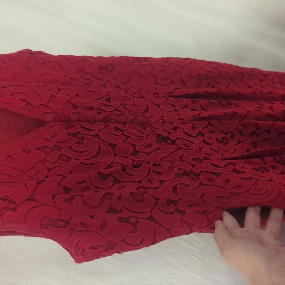 Anthropologie red lace jumpsuit - Picture 4 of 8
